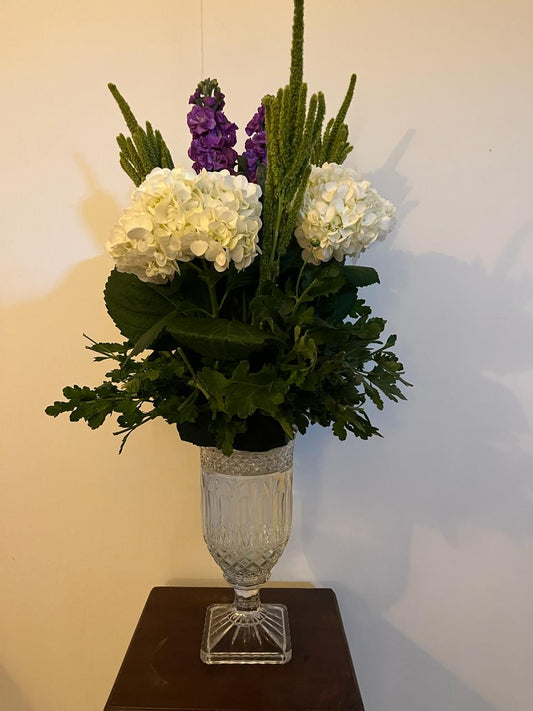 Hydrangeas and Stocks